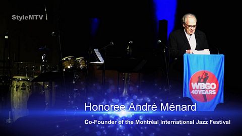Honoree André Ménard of MIJF at WBGO Champions of Jazz 2019